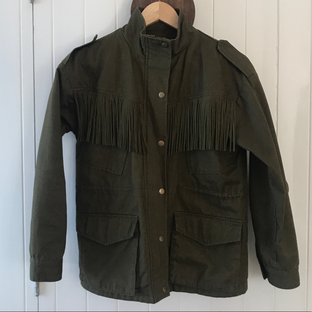 Army Green Fringe Jkt